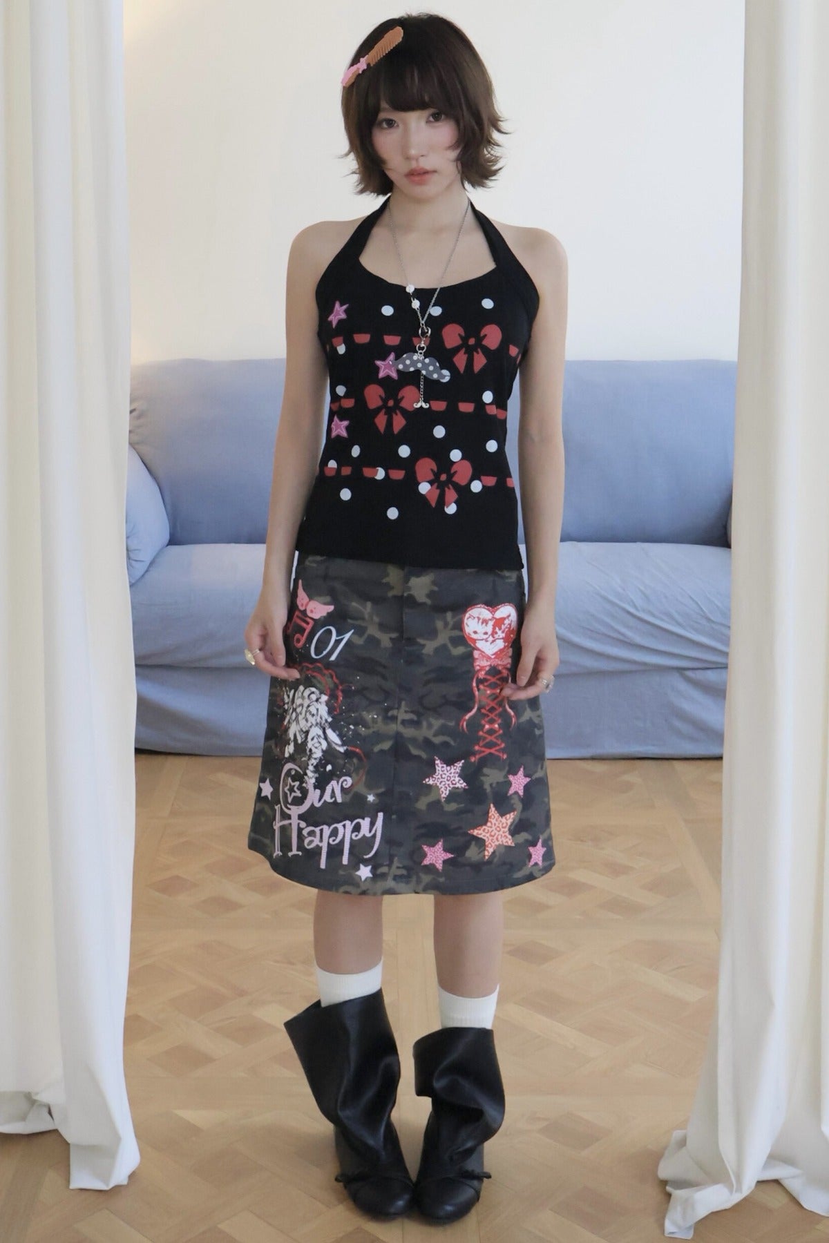 Vintage Bow Star Halter Camisole