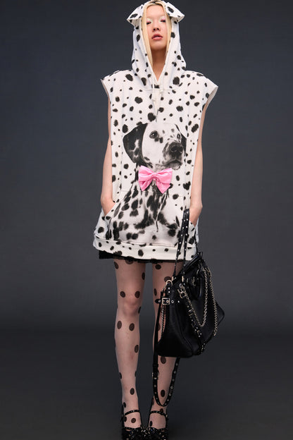 Dalmatian Print Sweatshirt Vest