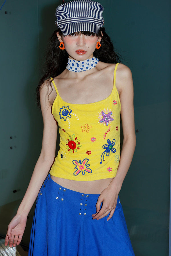 Colorful Rope Embroidery Camisole
