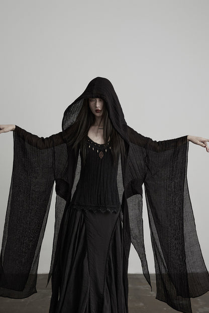 Oversized Detachable Wide Sleeve Hooded Jacket