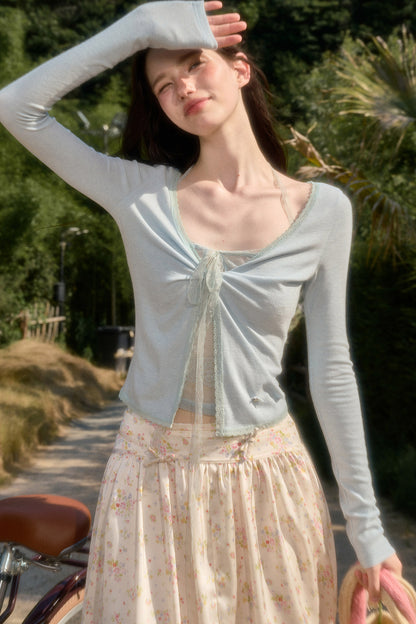 Youthful Skin-Like Cardigan Top