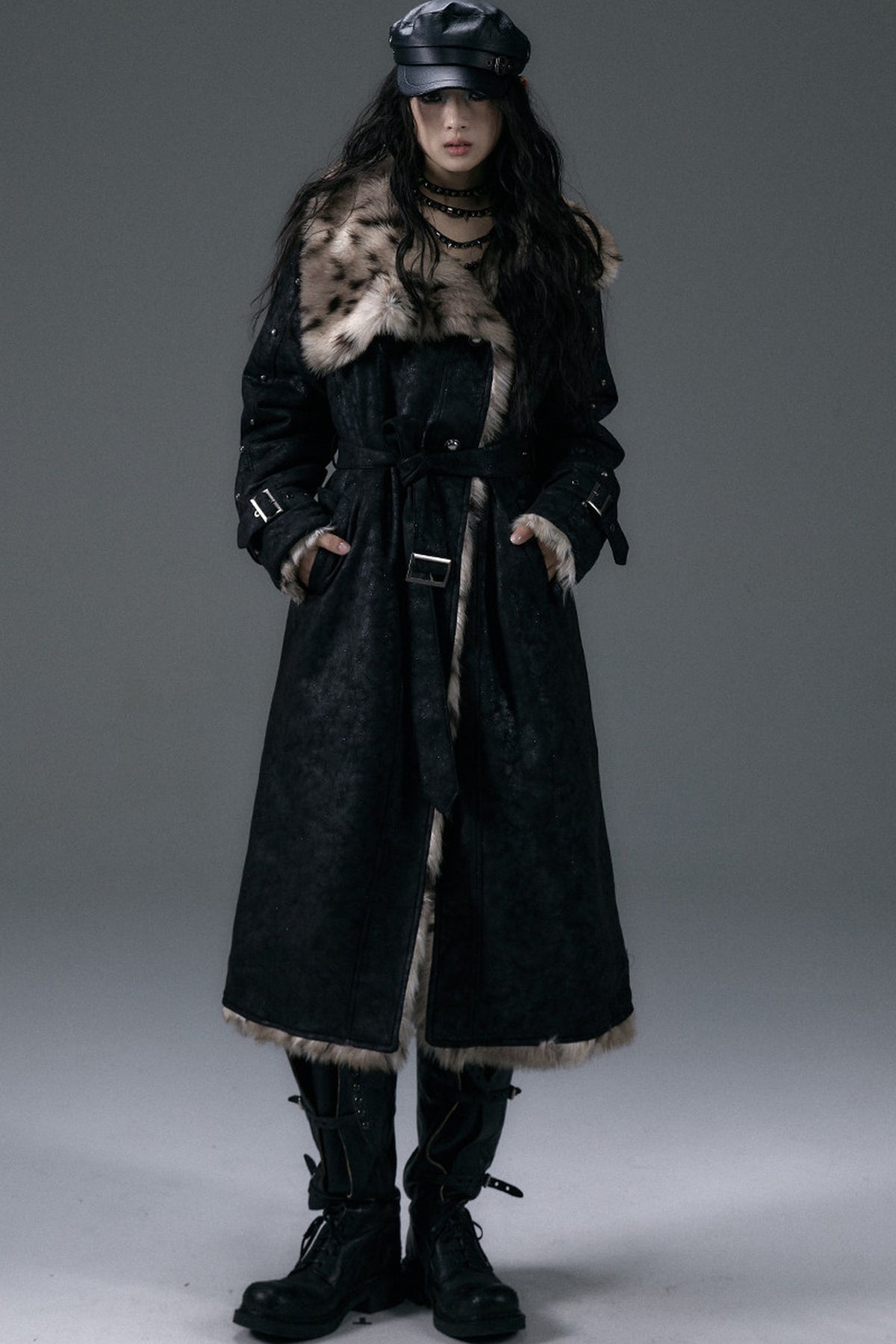 Reversible Suede Leopard Fur Coat