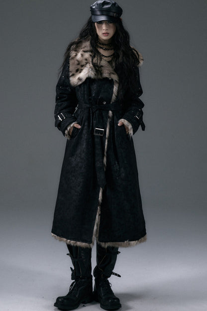Reversible Suede Leopard Fur Coat