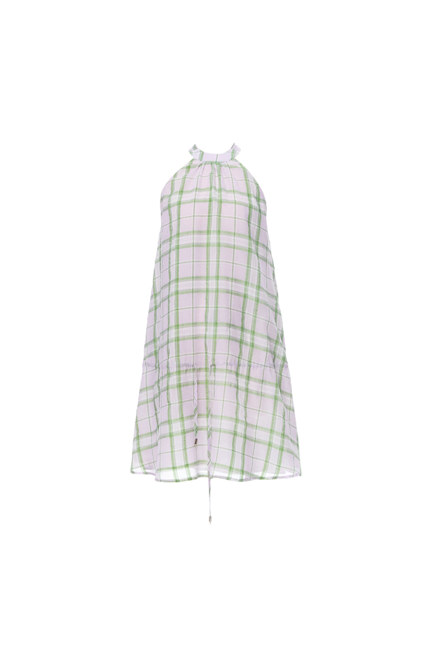 Plaid Halter Low-Waist Dress