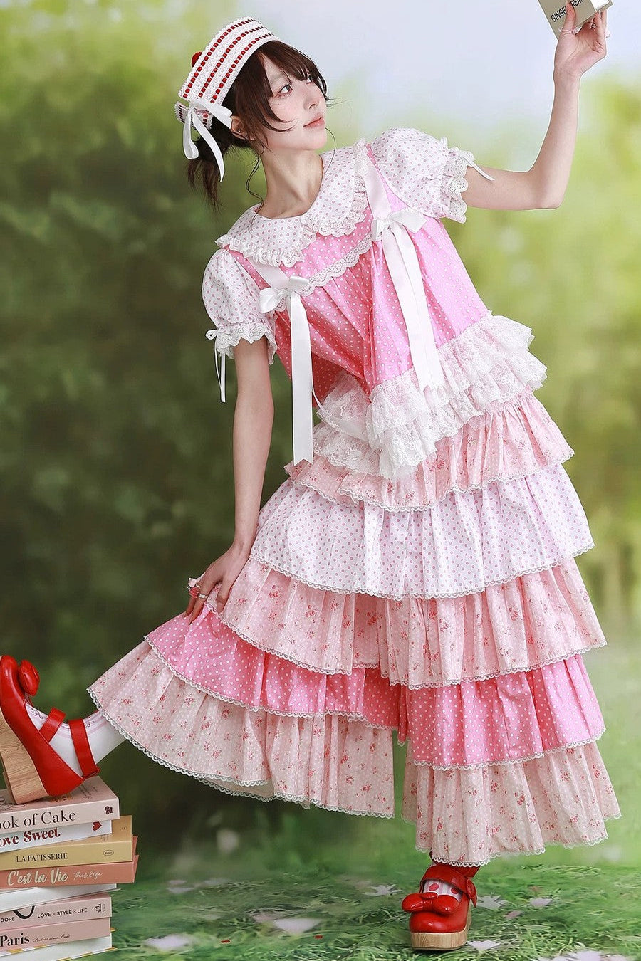 Vintage Pink Polka Dot Skirt Pants