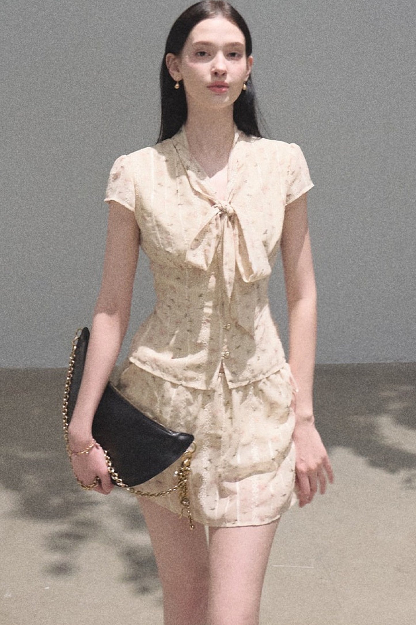 Horse Chestnut Floral Top and Skirt Set
