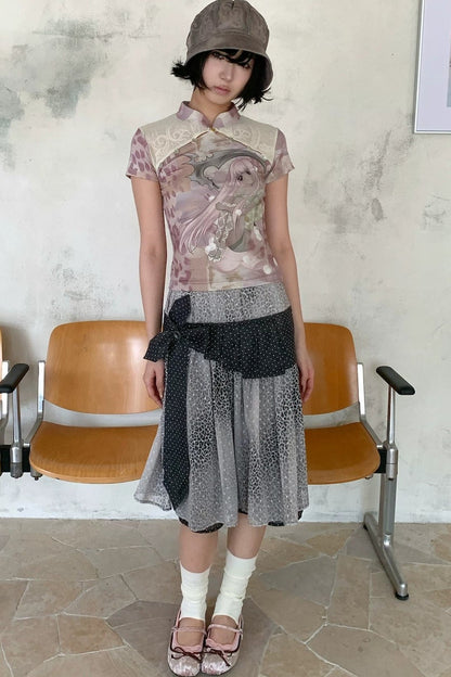 Lace Patchwork Cheongsam Top