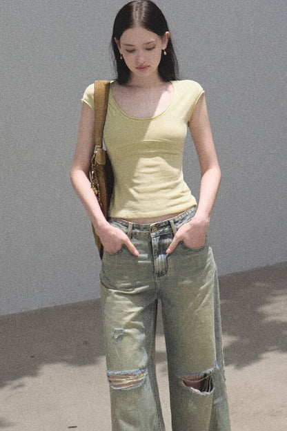 Lyocell Embroidered Waist Top
