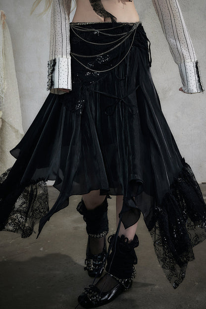 Romantic Lace Chiffon Skirt