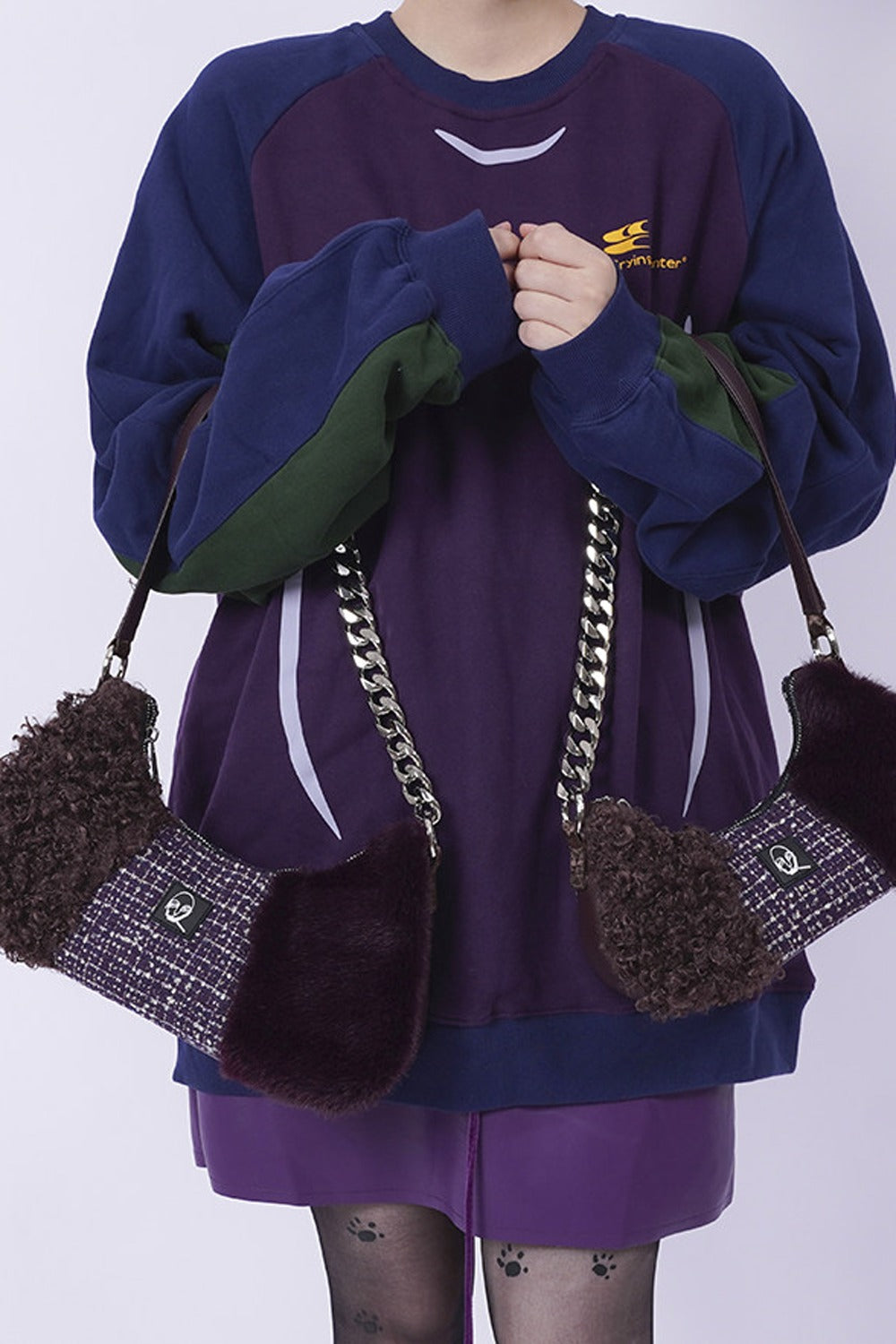 Y2K Color-Block Crossbody Bag