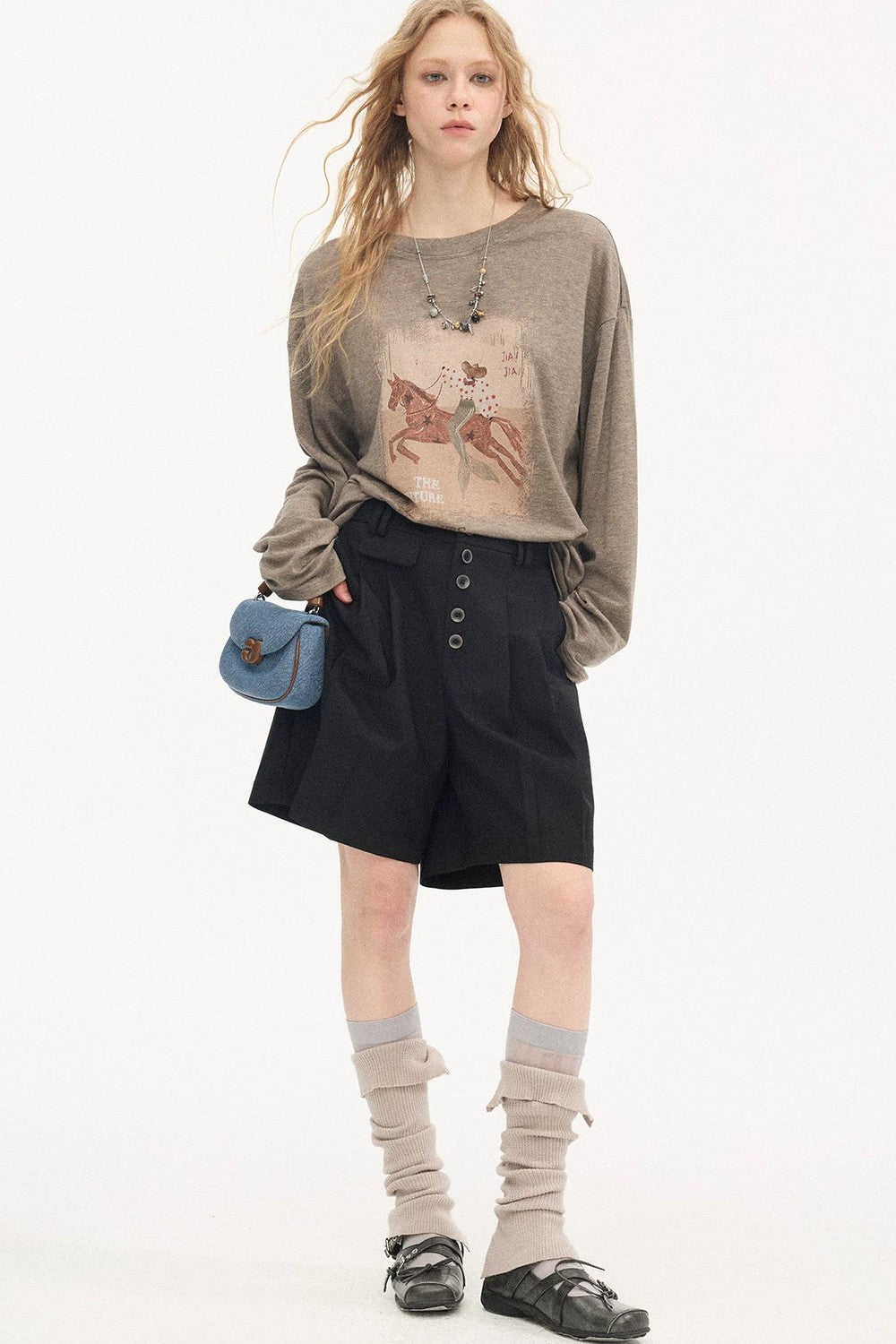 Pleated Gray Dress Shorts