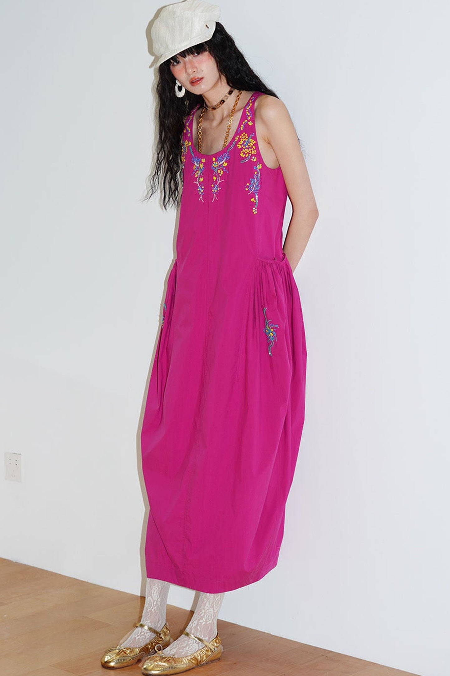 Heavy Beaded Cotton Dress