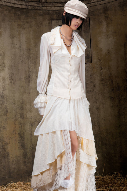 Layered Collar Chiffon Shirt
