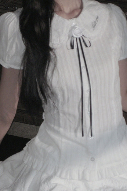 Short Sleeve Puff Blouse