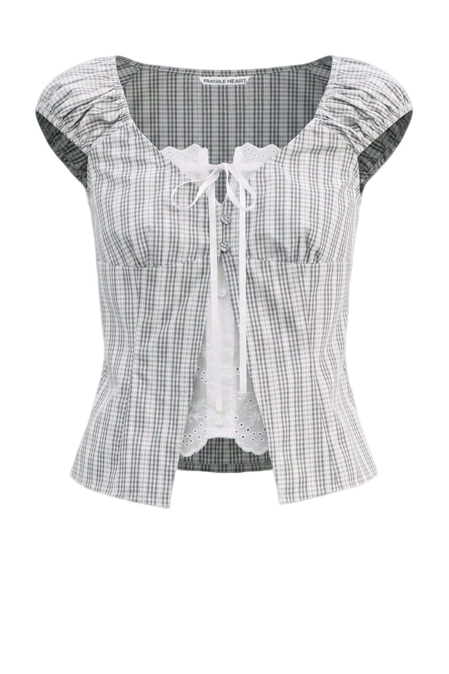 Plaid Lace Spliced Two-Piece Set-Up