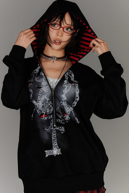 Loose Fit Zip Hoodie