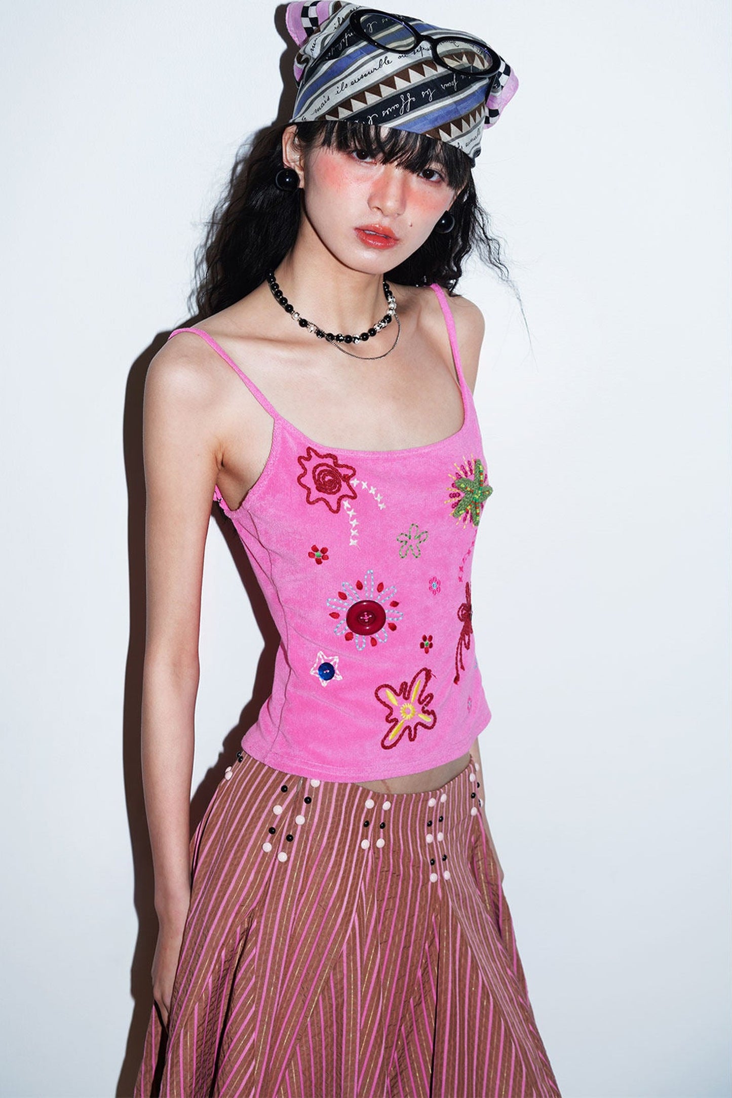 Colorful Rope Embroidery Camisole