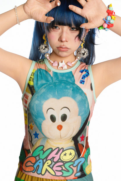 Y2K Devil Cat Print Sleeveless Tank Top