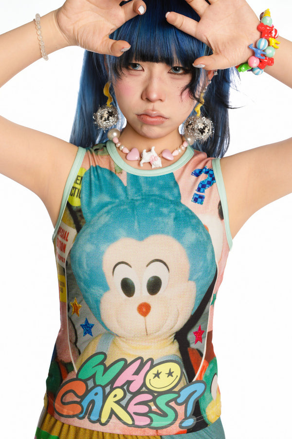 Y2K Devil Cat Print Sleeveless Tank Top