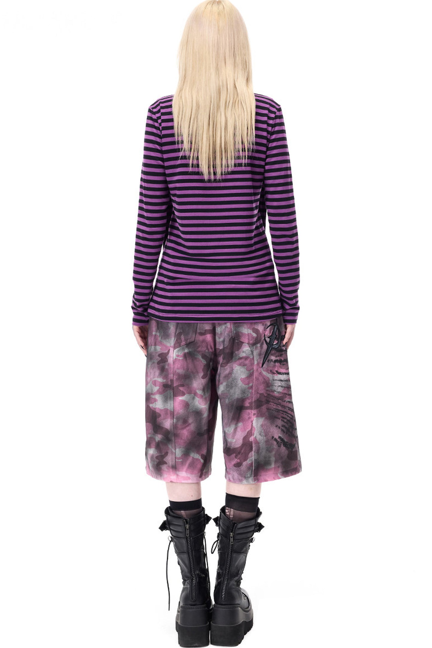 Striped Rivet Glove Sleeve Top