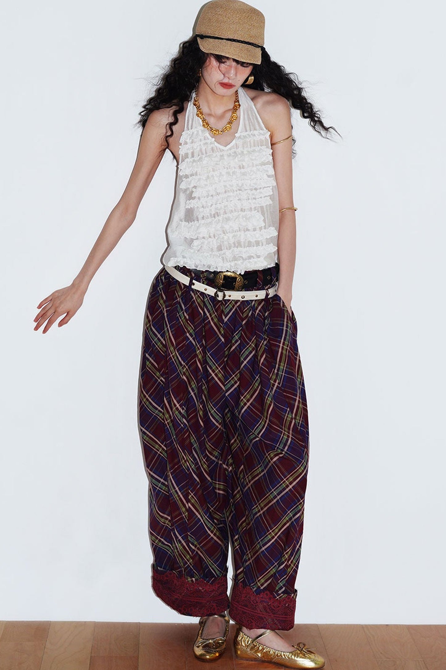 Lyocell Ruffle Halter Top