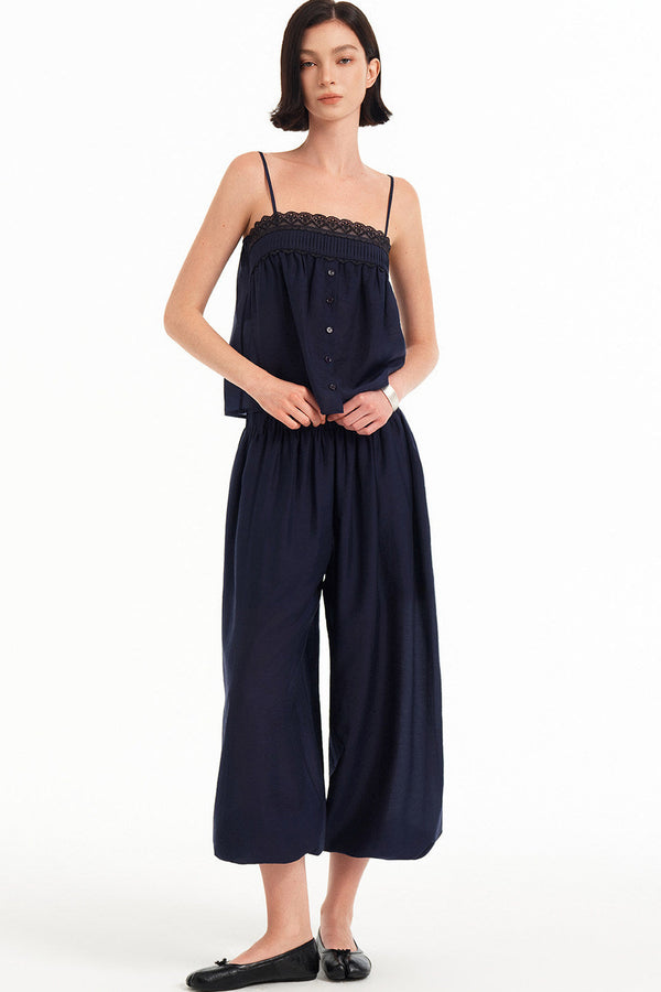 Tencel Lace-Trimmed Camisole Top Set-Up
