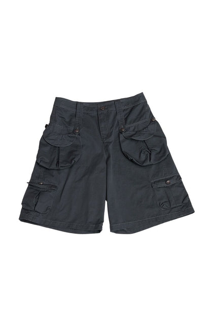 Retro-gewaschene Shorts mit weitem Bein