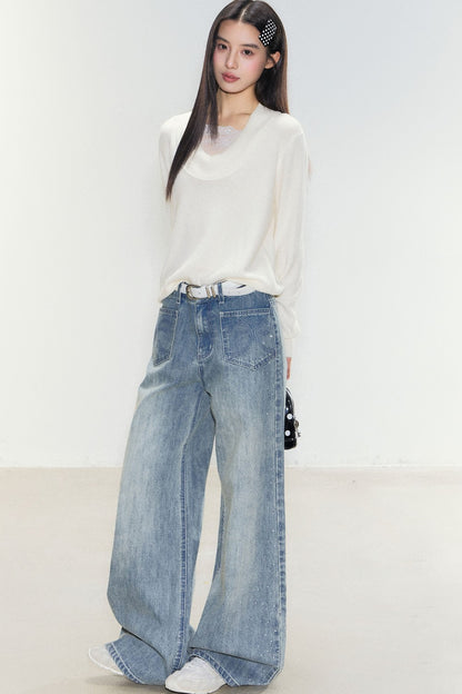 One-Shoulder Hoodie and Jeans Set-Up