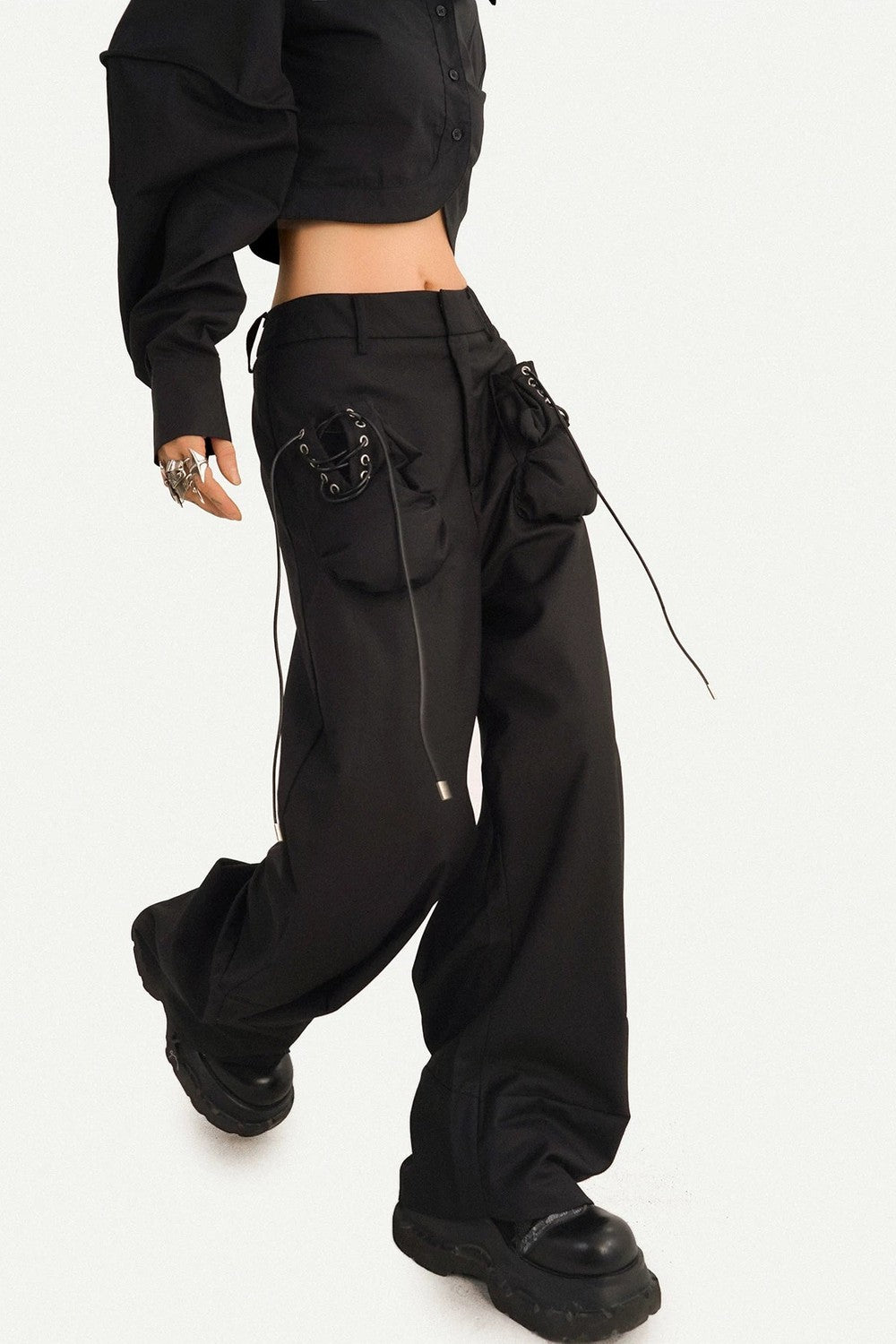 Minimalist High-Waist Wide-Leg Pants