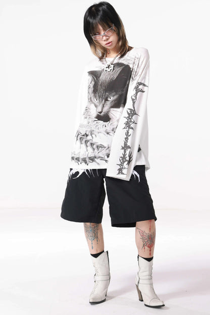 Loose Long-Sleeved Cat Top