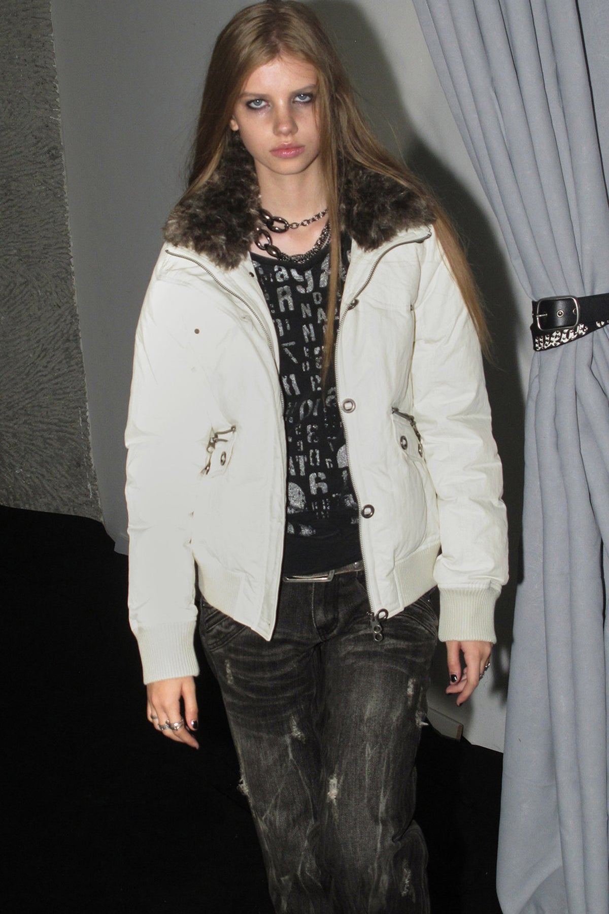 Stand Collar Fur Collar Down Jacket