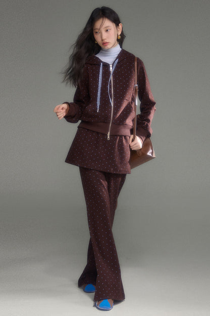 Set con felpa con cappuccio, gonna e pantaloni