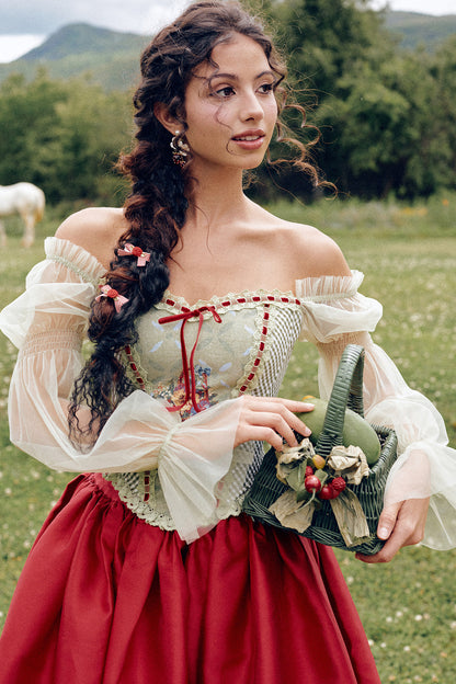 Berry Basket Floral Bra And Short Dress Set-Up