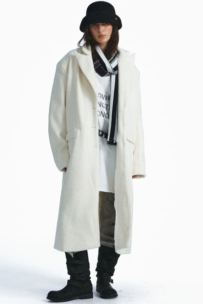 Double-Sided Wool Silhouette Lapel Coat