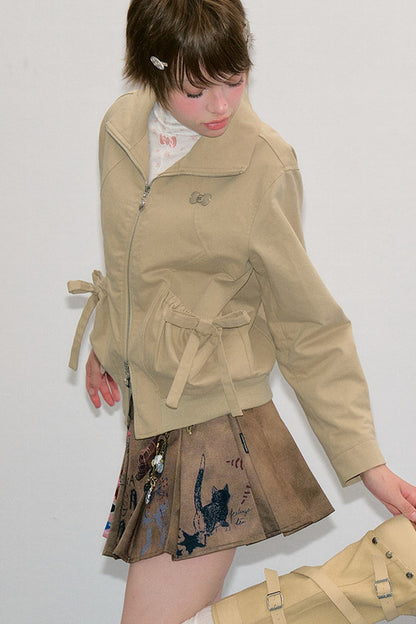 Khaki Lapel Work Jacket