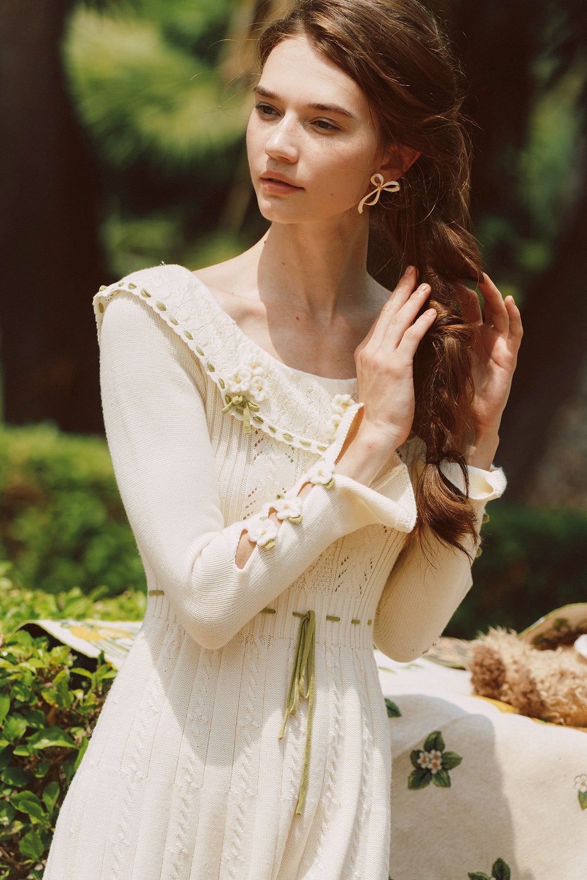 French Pastoral Retro Lazy Simple Knitted Top Set-Up