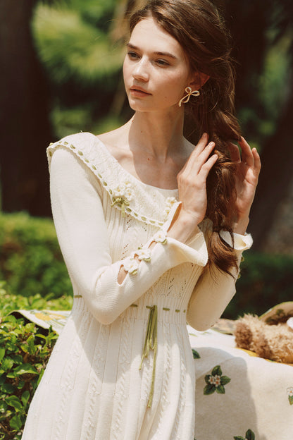 French Pastoral Retro Lazy Simple Knitted Top Set-Up