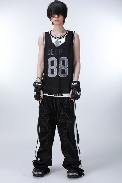 Rhinestone Pleated Boxing Pants