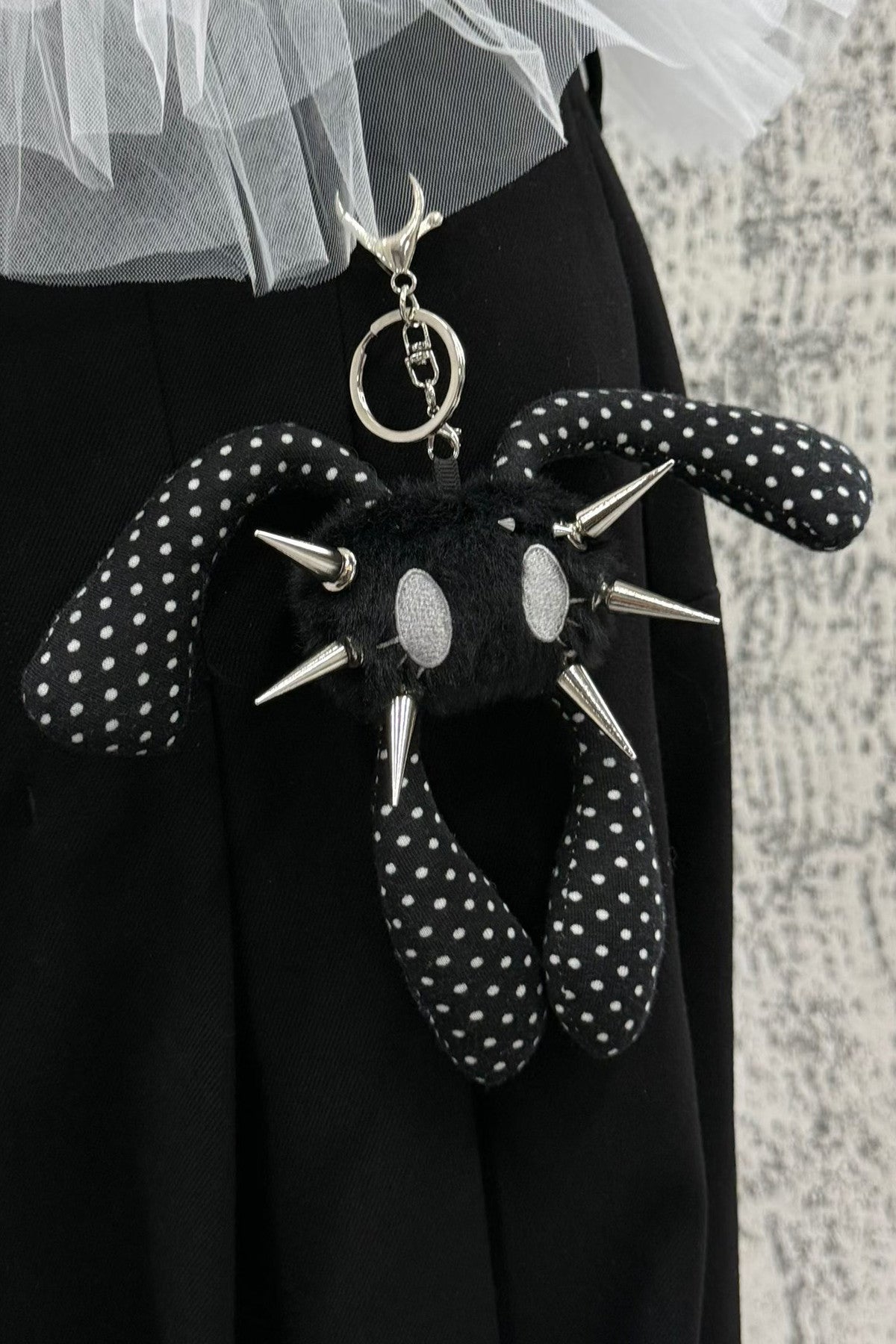 Four-Eared Rivet Polka Dot Rabbit Keychain