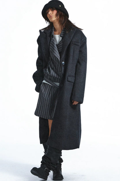 Striped Double-Breasted Blazer and Shorts Set-Up
