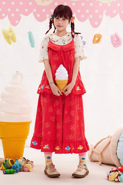 Red Animal Angel Embroidery Camisole