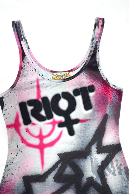Punk Graffiti Slim-Fit Dress