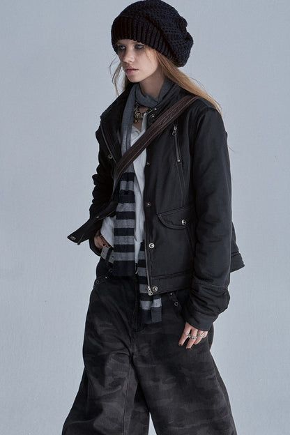 Zipper Quilted Nylon Jacket