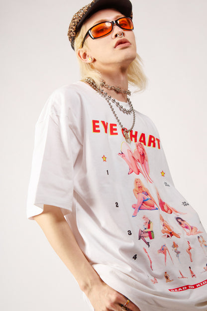 Eye Chart Oversized Graphic T-Shirt