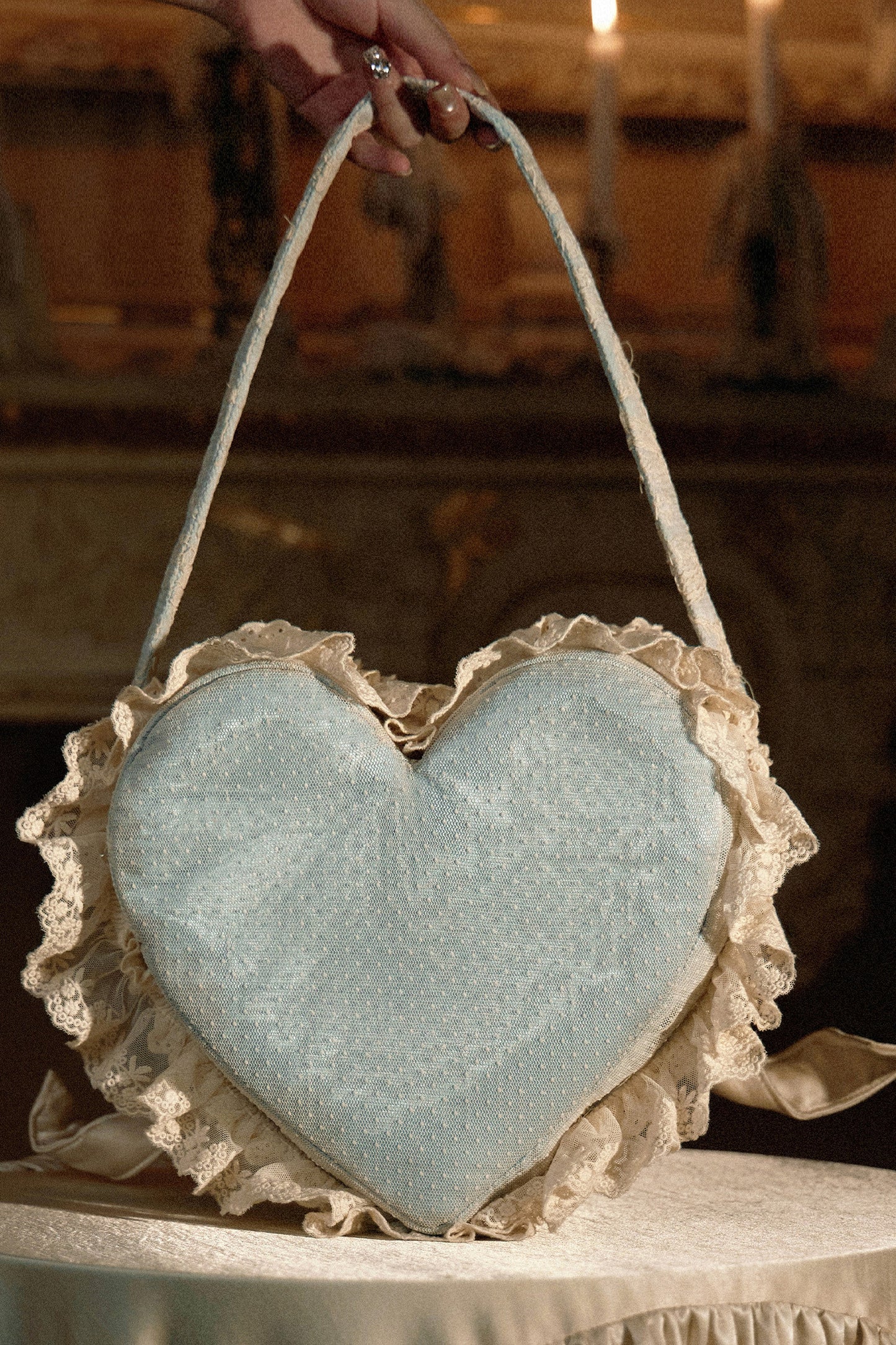 French Rococo Cherry Twin Heart Cake Handbag
