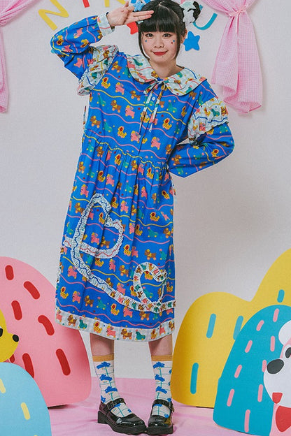 Original Floral Lace Long-Sleeve Dress