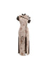 Cheongsam ricamato effetto batik con motivo drago