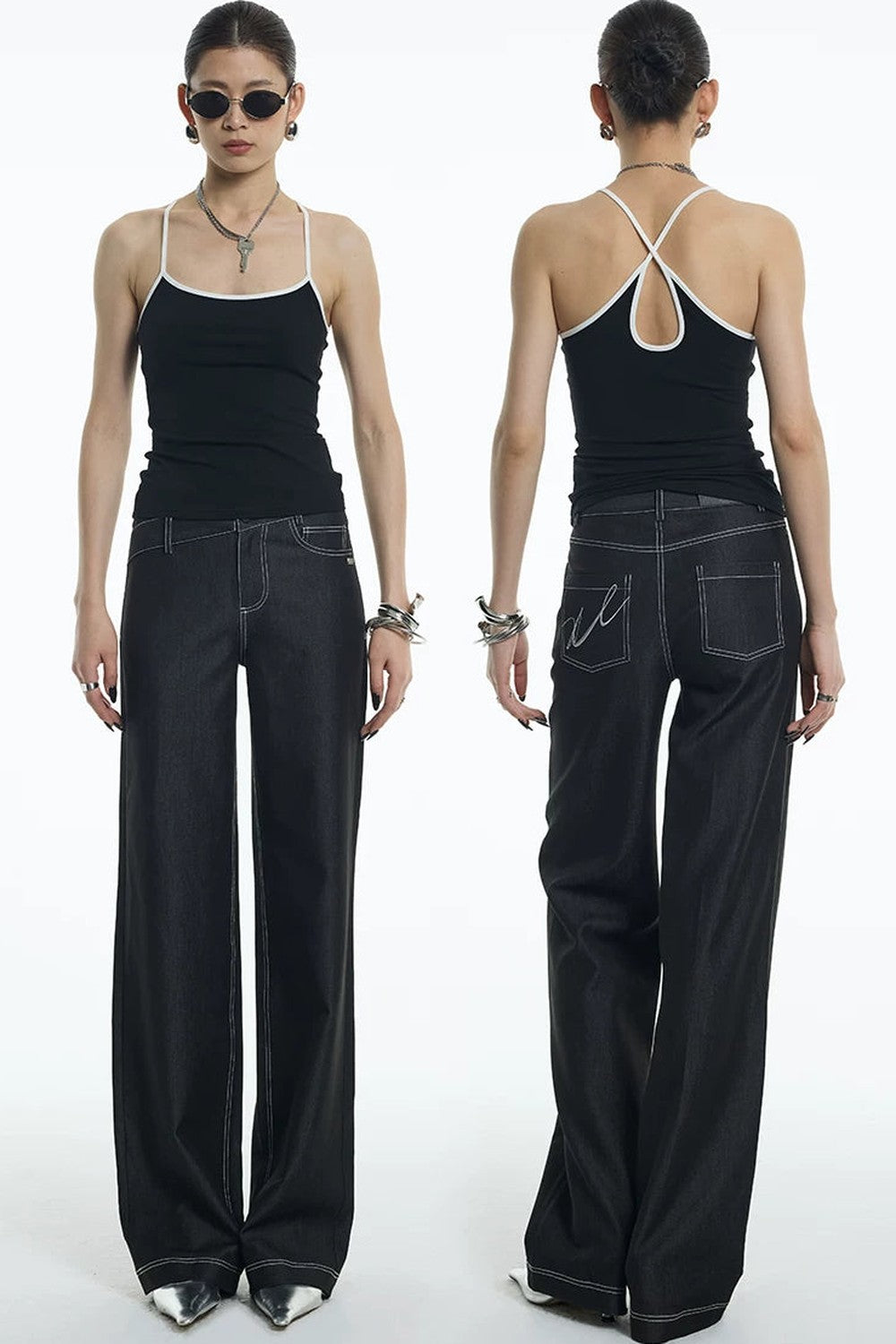 Camisole a goccia con schiena incrociata