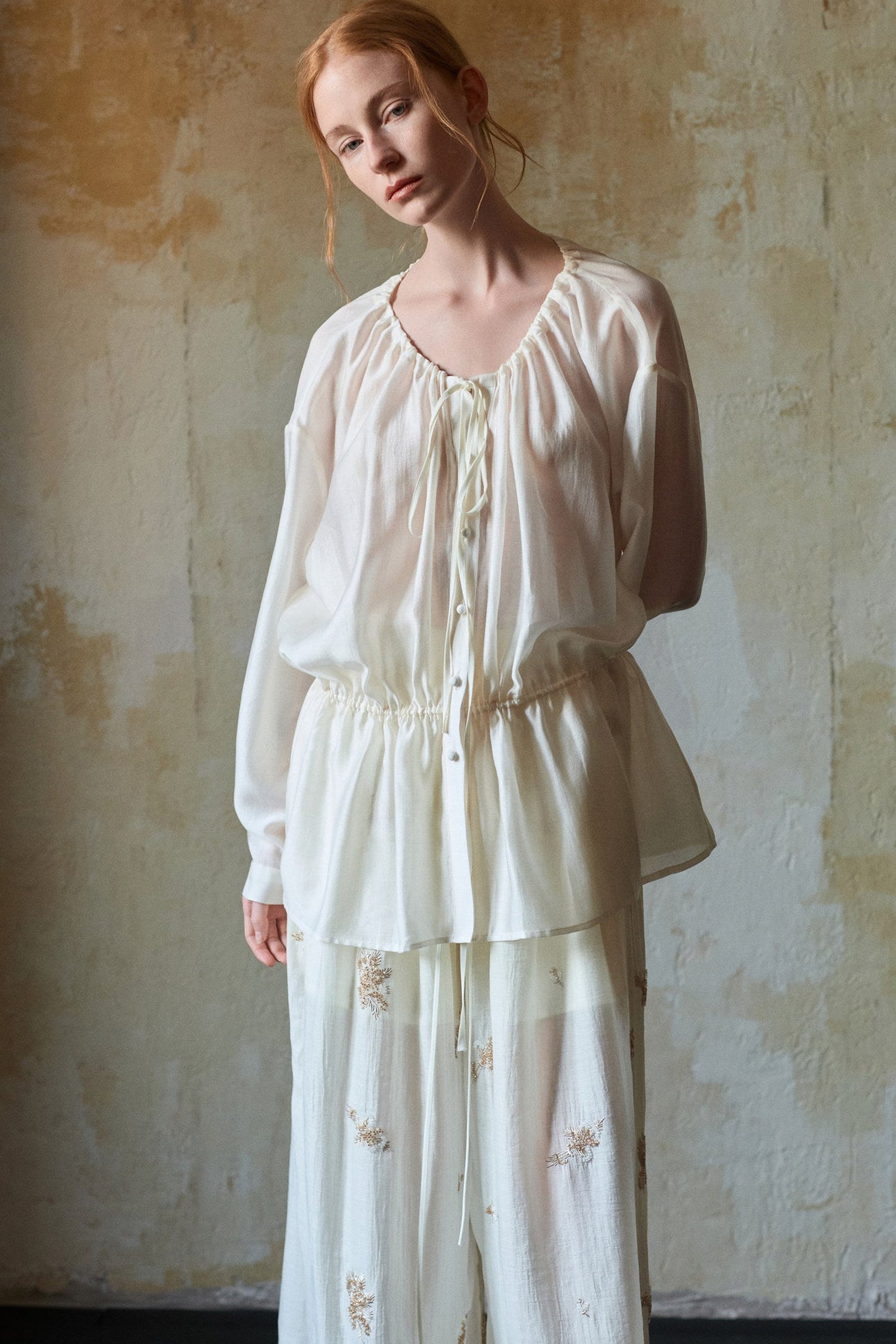 Tencel Acetate Off-White Blouse
