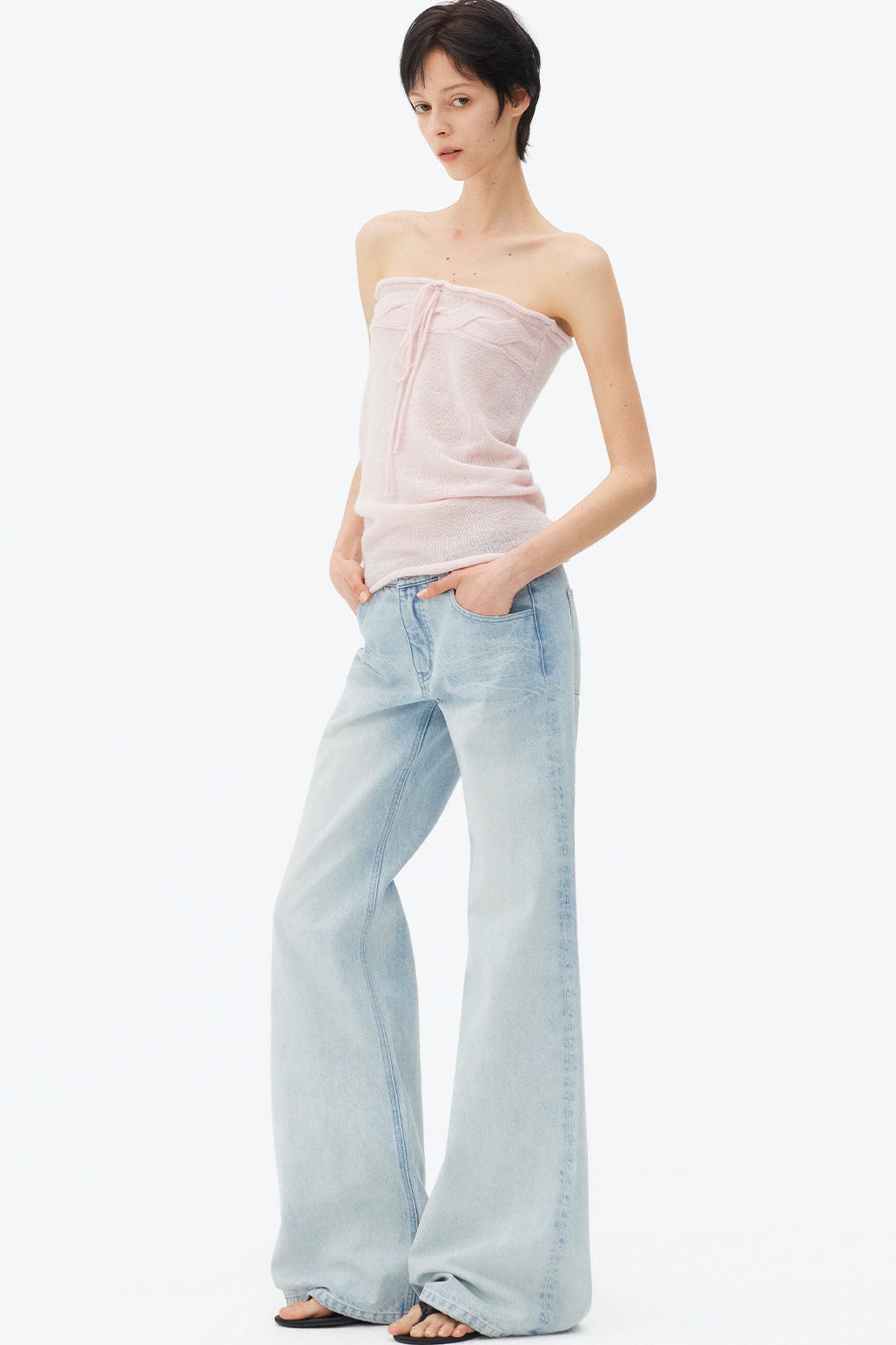 Wool Mohair Cable Knit Top